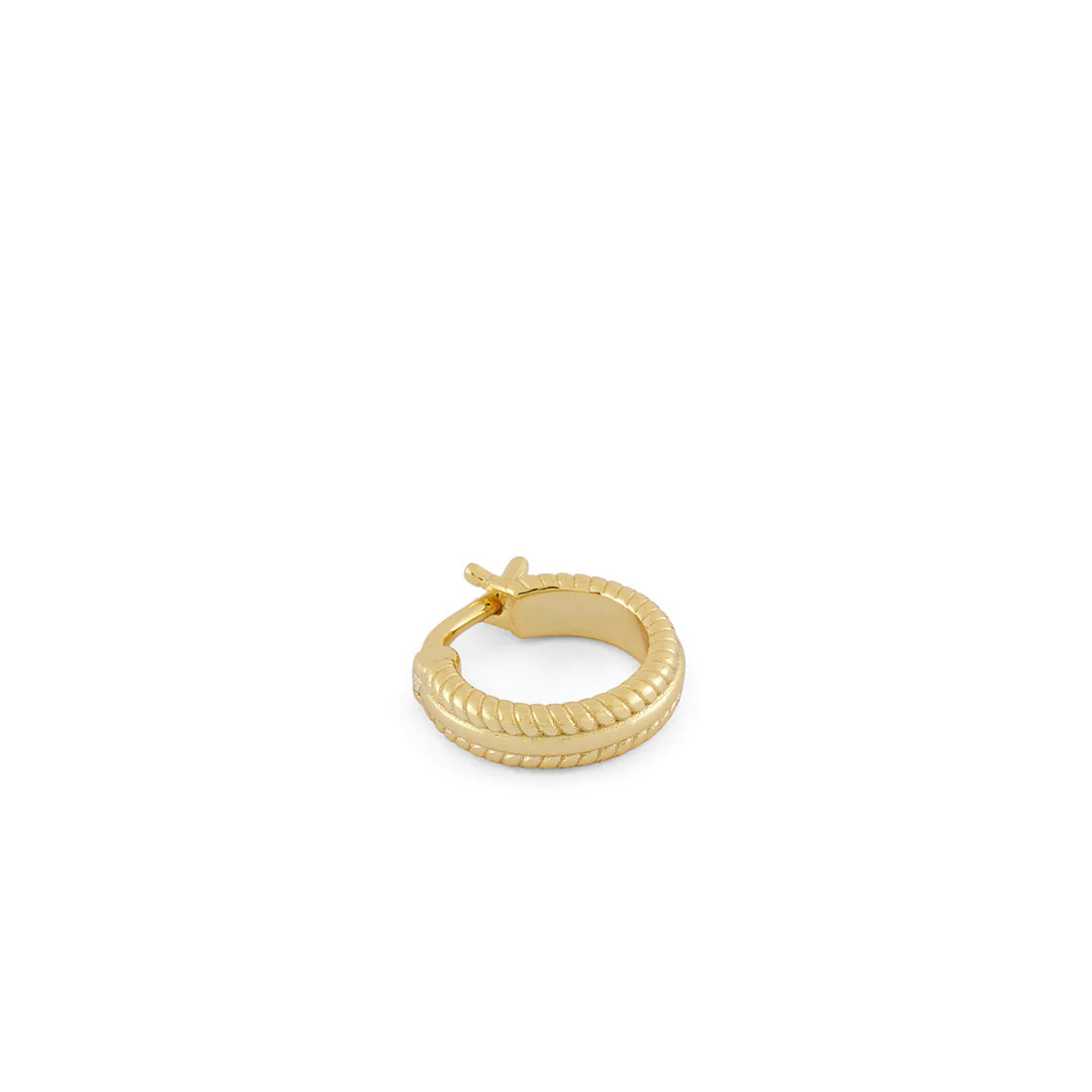 Gold Cable Hoop Earring - Image 3