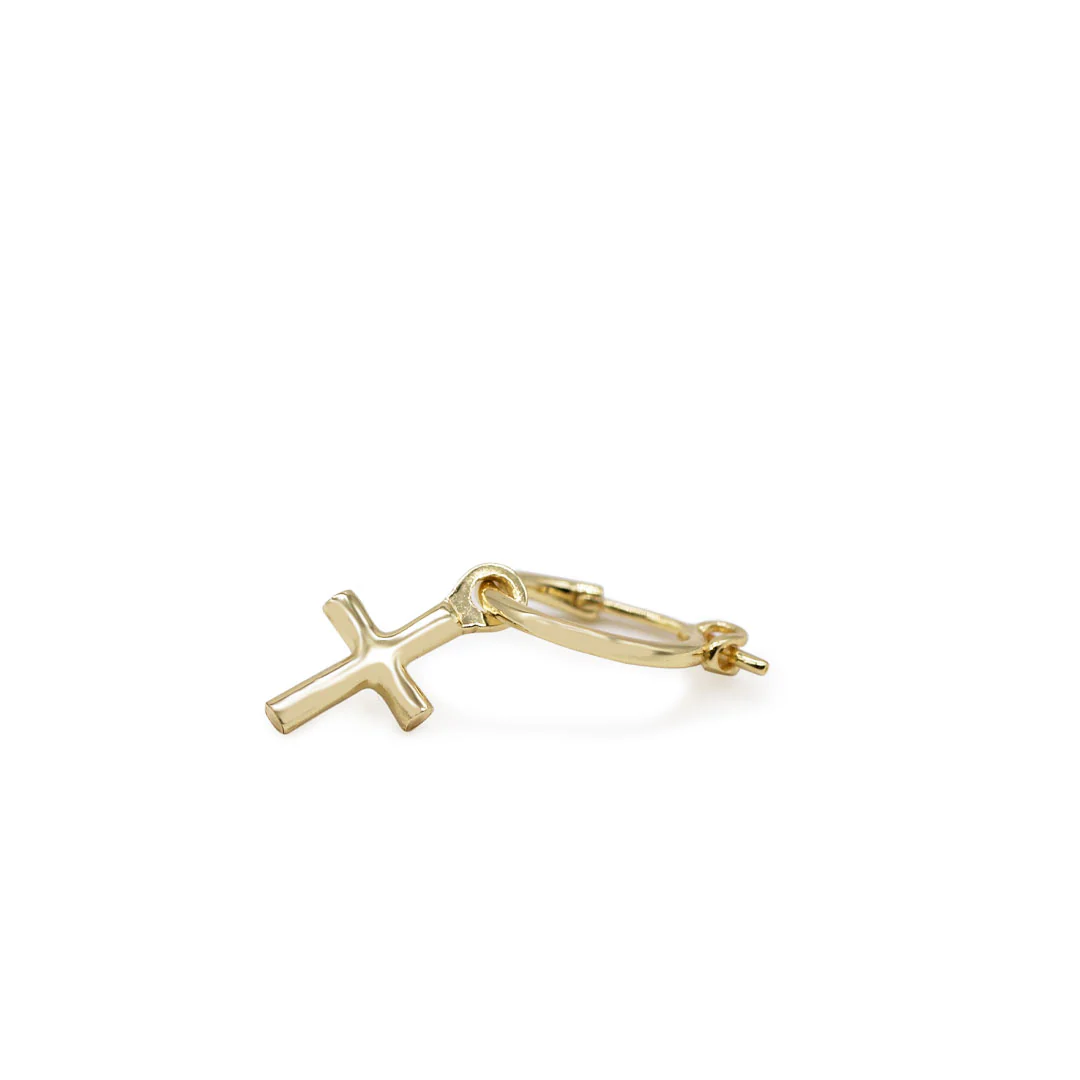 Gold Cross Pendant Earring - Image 5