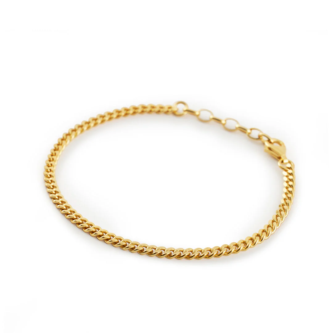 Gold 3.5mm Curb Bracelet - Image 5