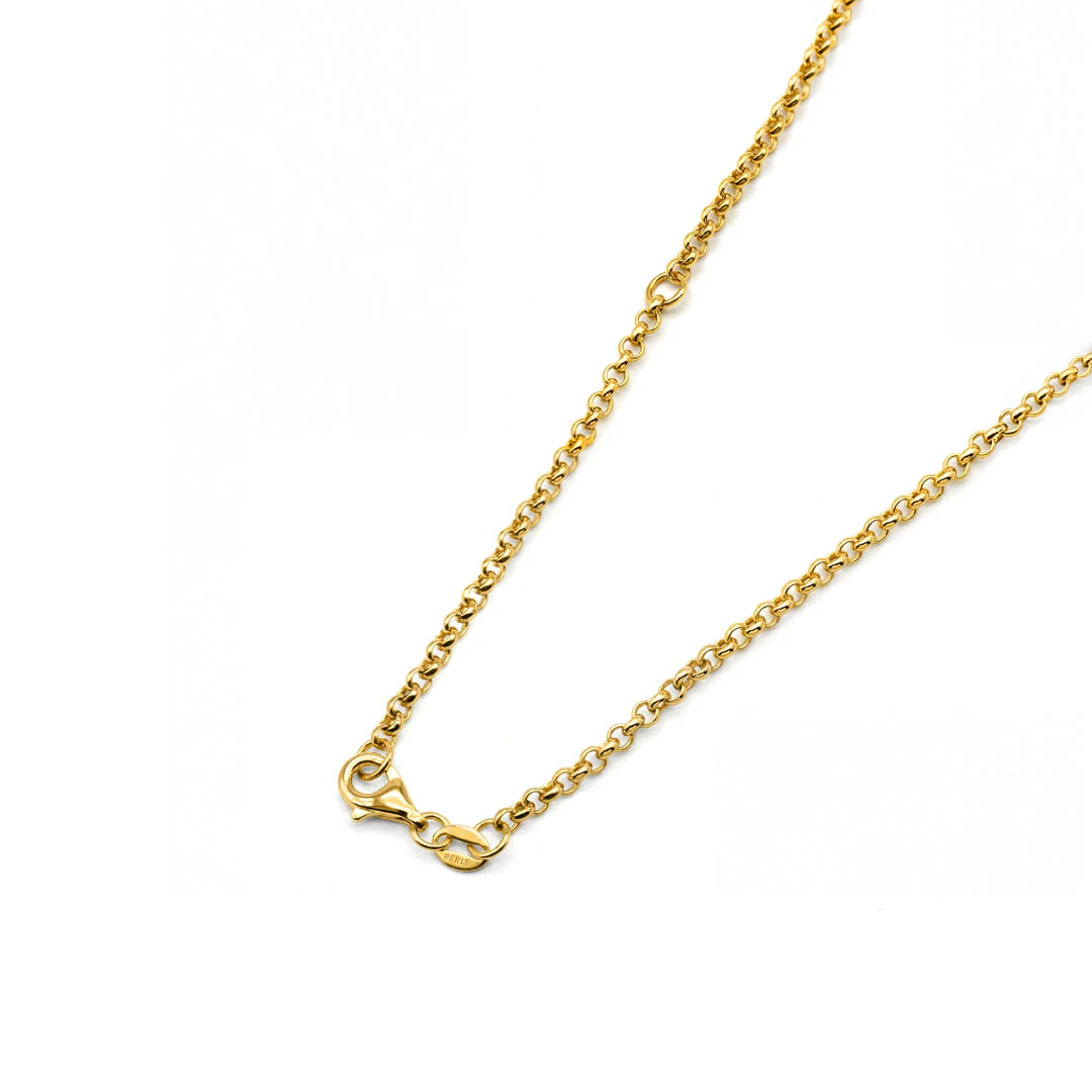 Gold Mother Of Pearl T-Bar Necklace - Image 6