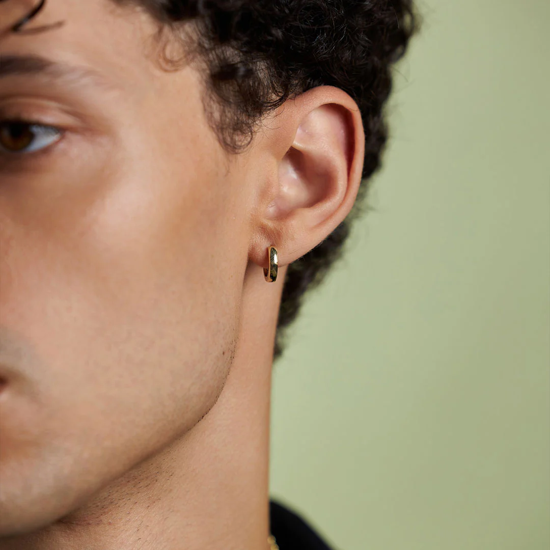 Gold Huggie Hoop Earring - Image 8