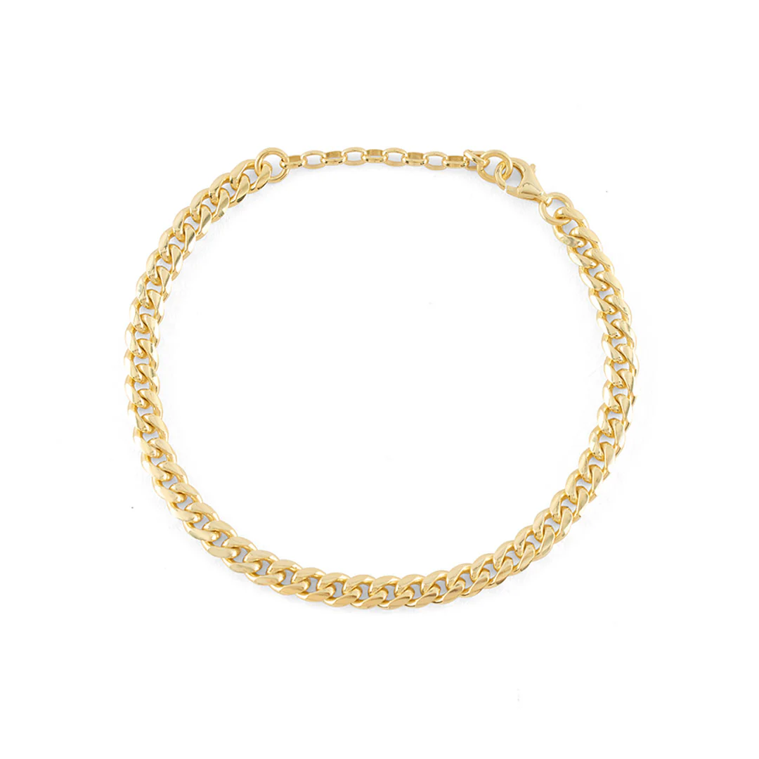 Gold 5mm Curb Bracelet - Image 5