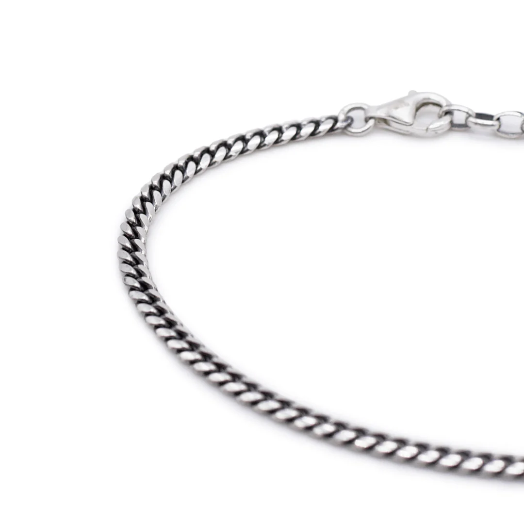 Silver 3mm Curb Bracelet - Image 6