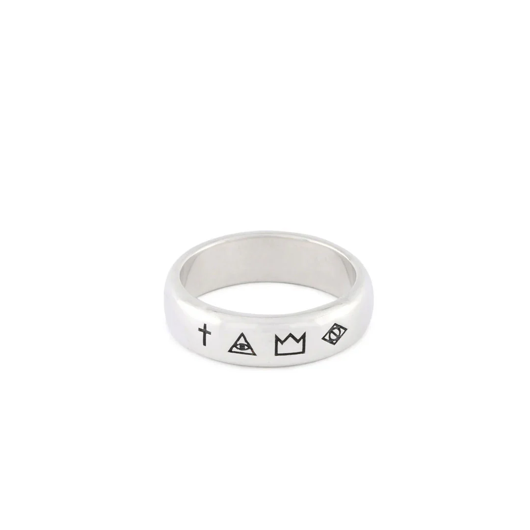 Silver 4 Symbols Ring - Image 3