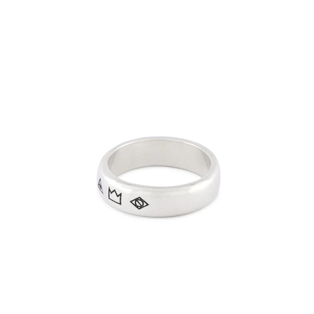 Silver 4 Symbols Ring - Image 5