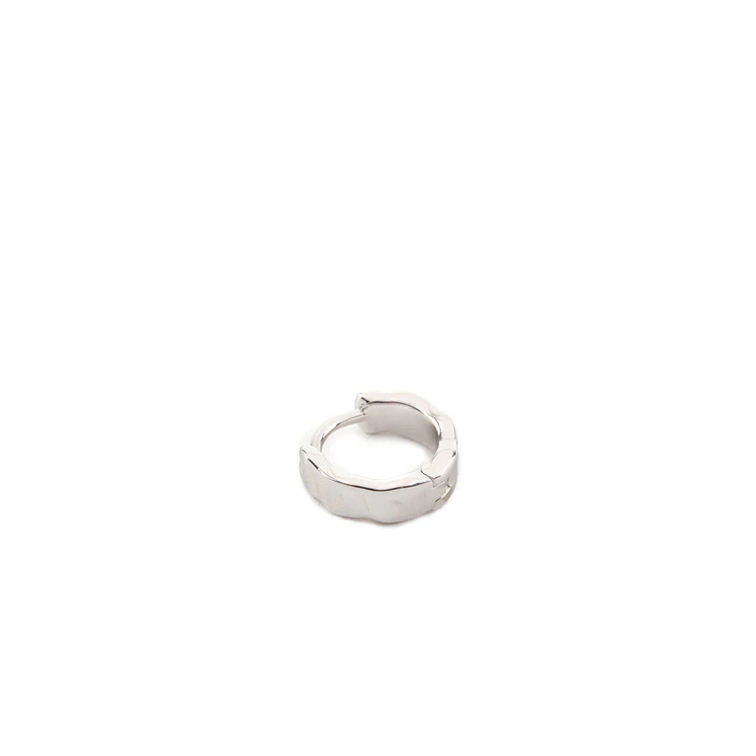 Silver Attrition Hoop Earring - Image 3