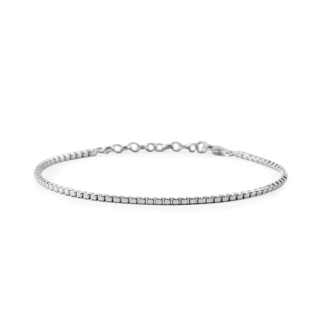 Silver Box Chain Bracelet - Image 3
