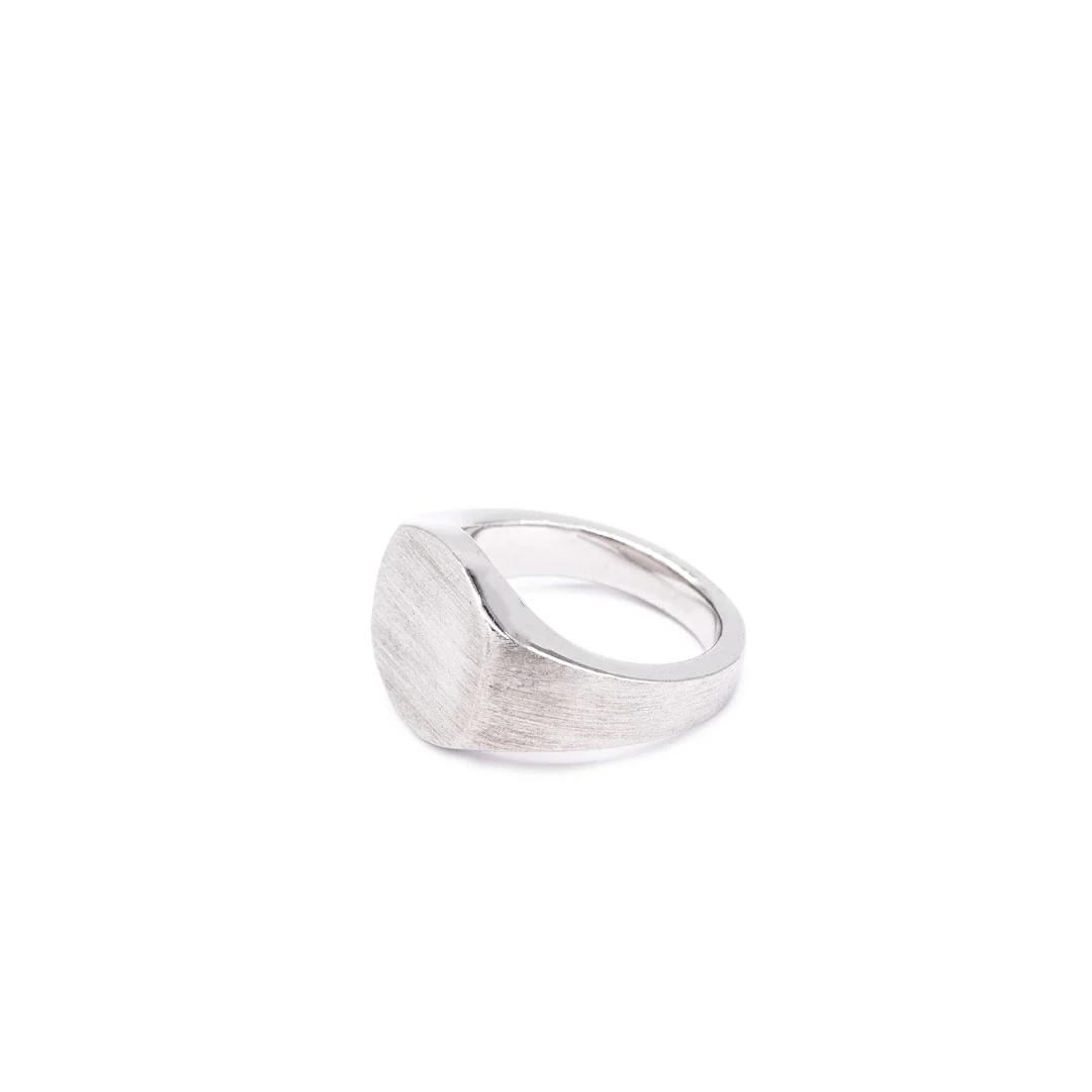 Silver Brushed Round Ring - Image 5