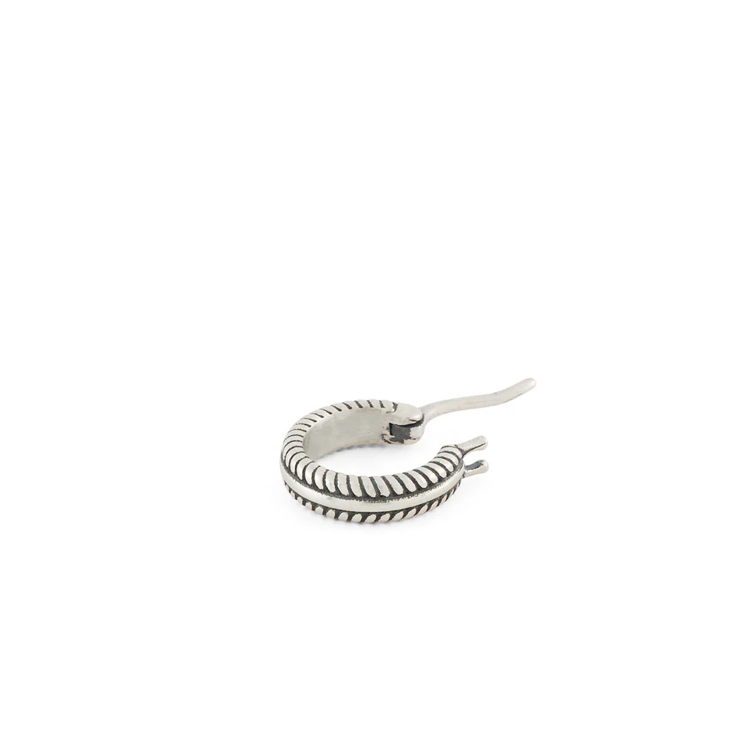 Silver Cable Hoop Earring - Image 5