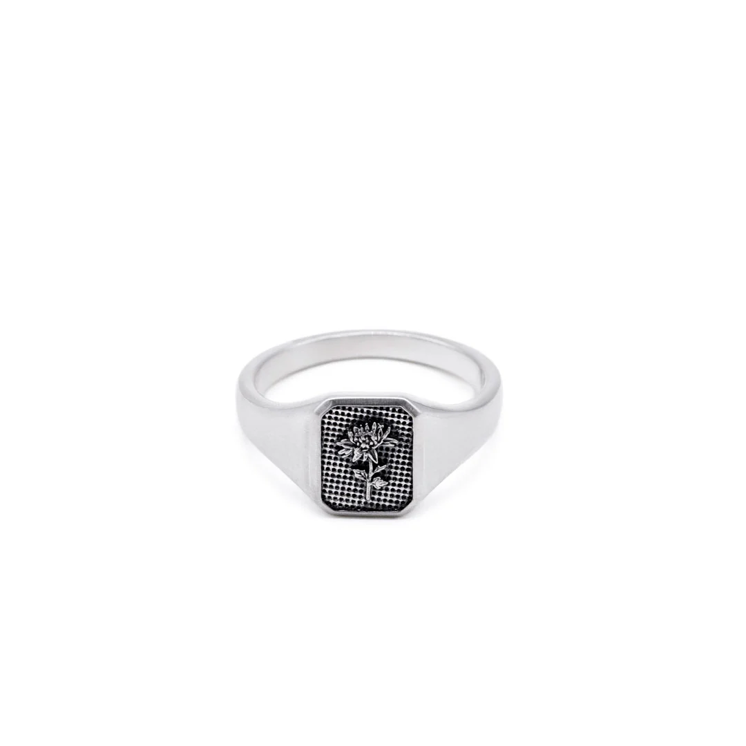 Silver Chrysanth Ring - Image 3
