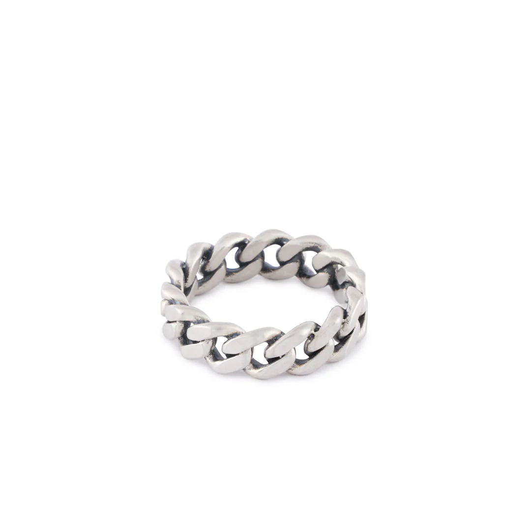 Silver Cuban Link Ring - Image 3