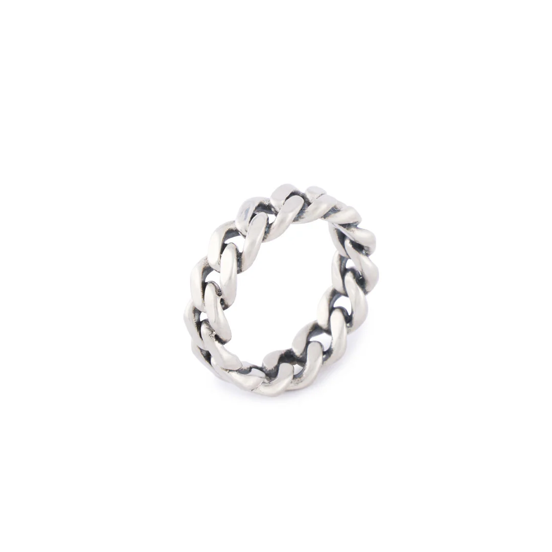 Silver Cuban Link Ring - Image 5
