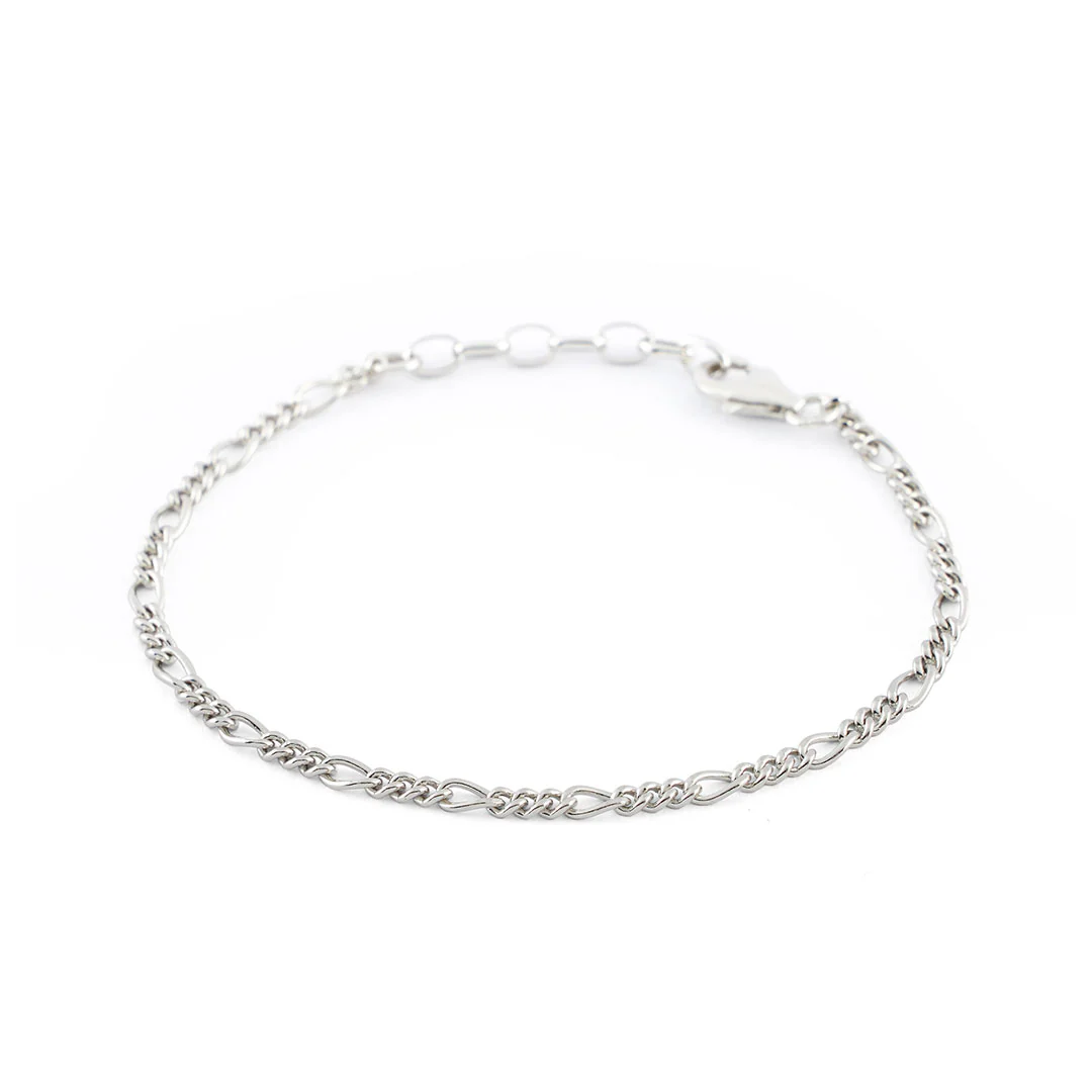 Silver Figaro Bracelet - Image 6