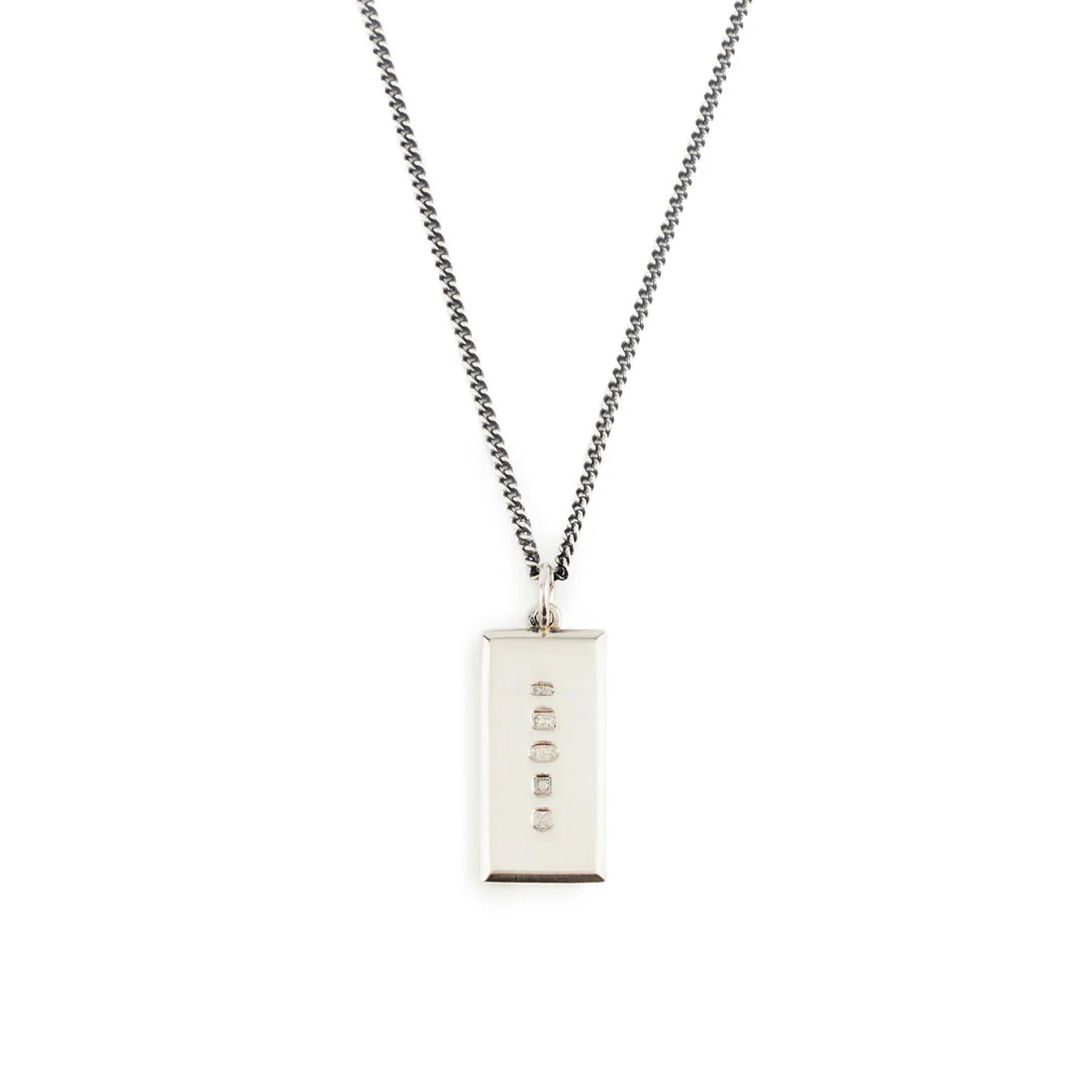 Silver Ingot Pendant Necklace - Image 3