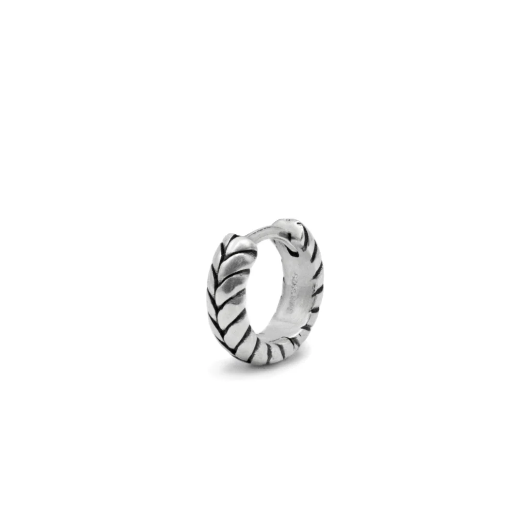 Silver Laurel Hoop Earring - Image 3