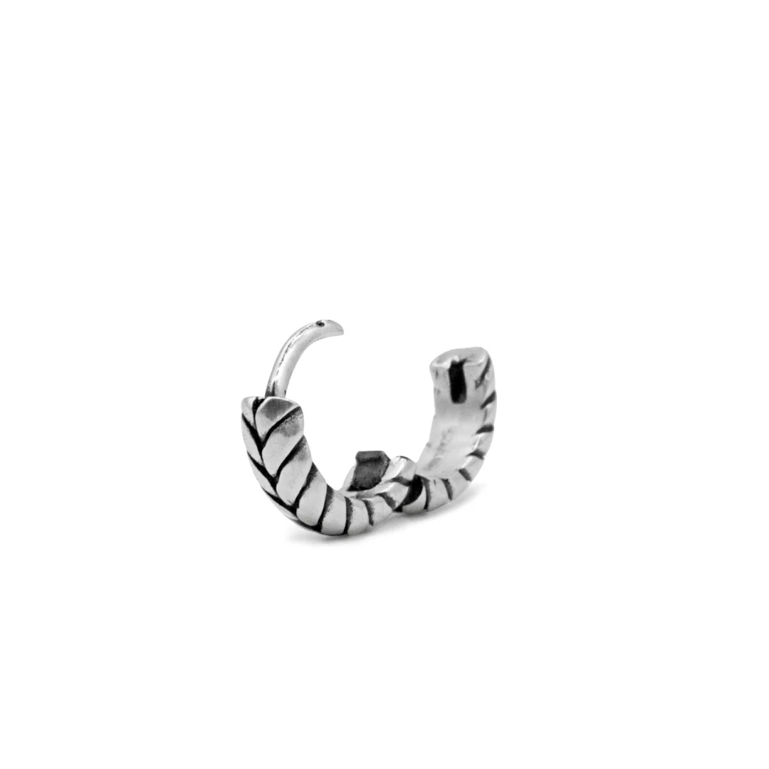 Silver Laurel Hoop Earring - Image 5