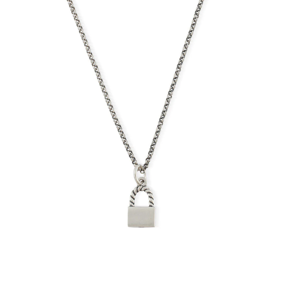 Silver Padlock Necklace - Image 3