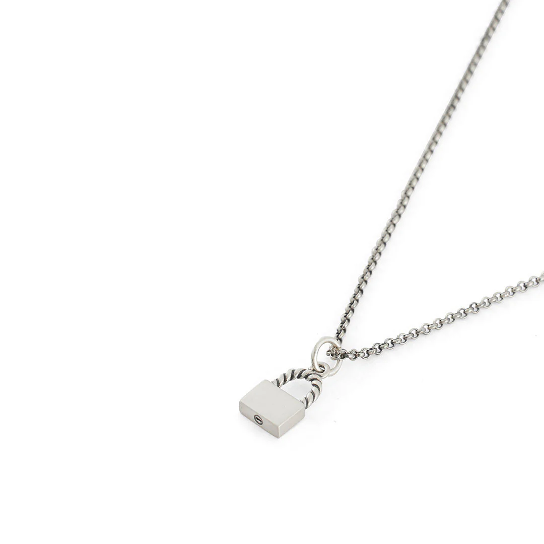 Silver Padlock Necklace - Image 5