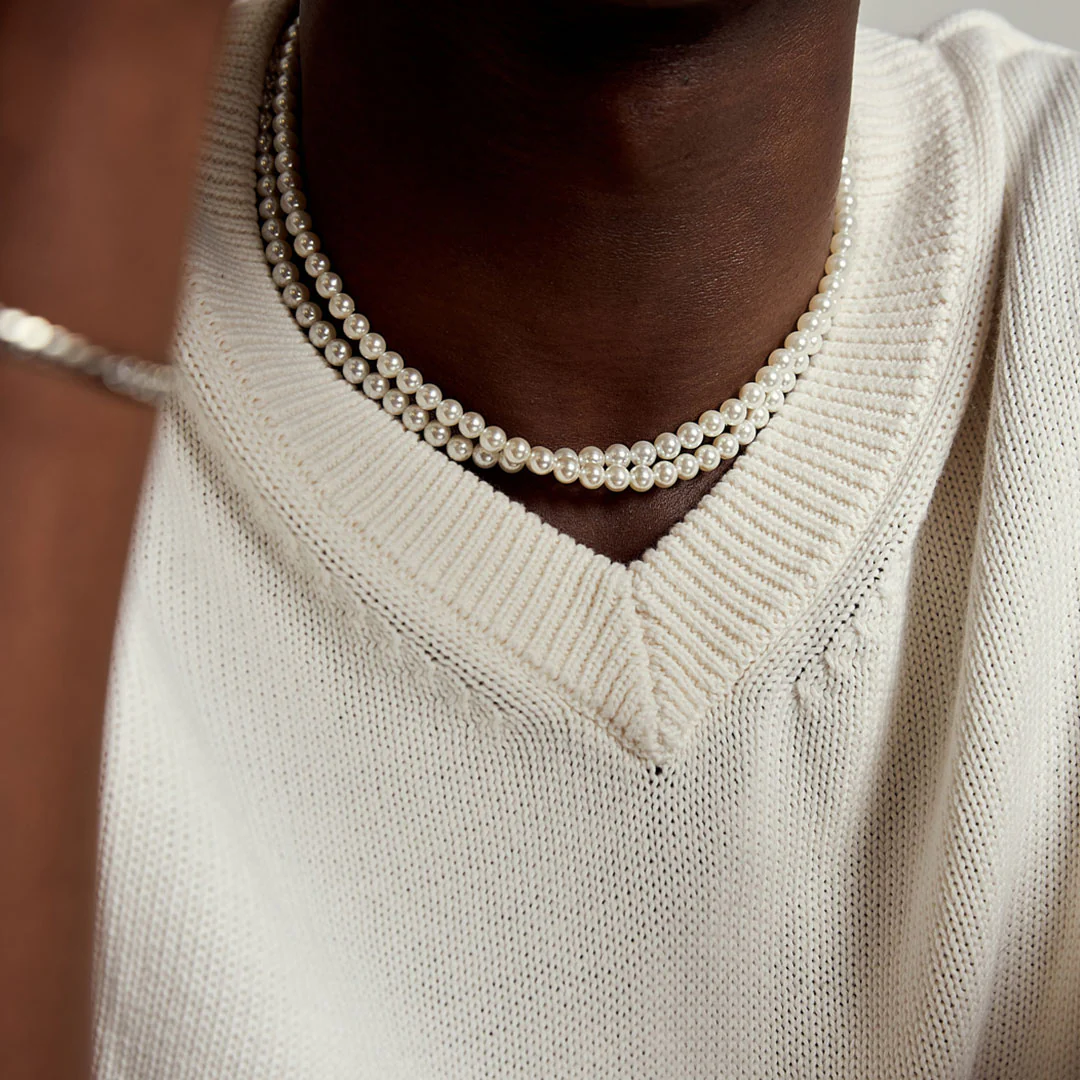 Silver Pearl Necklace - Image 4