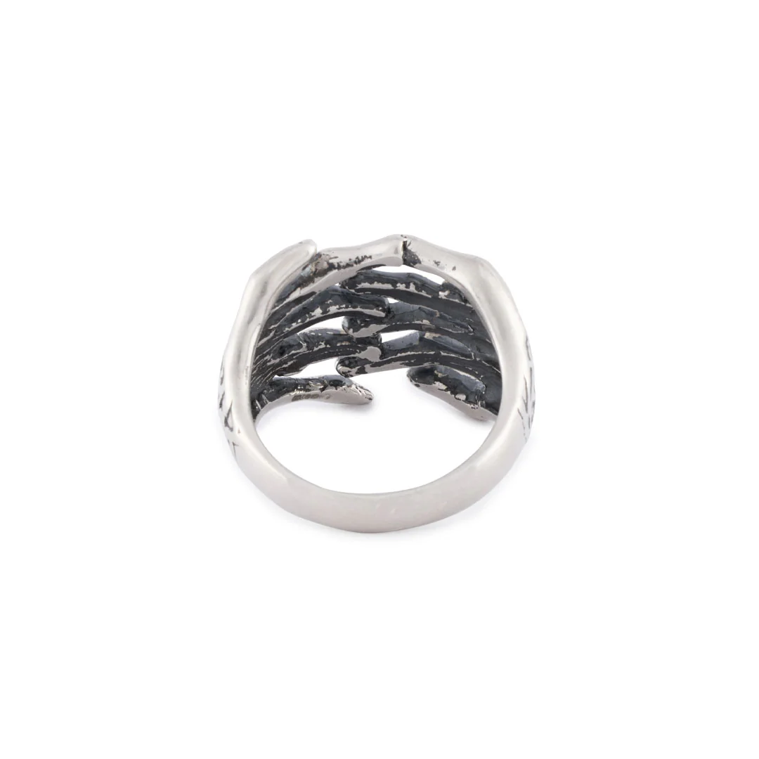 Silver Skeleton Hands Ring - Image 7