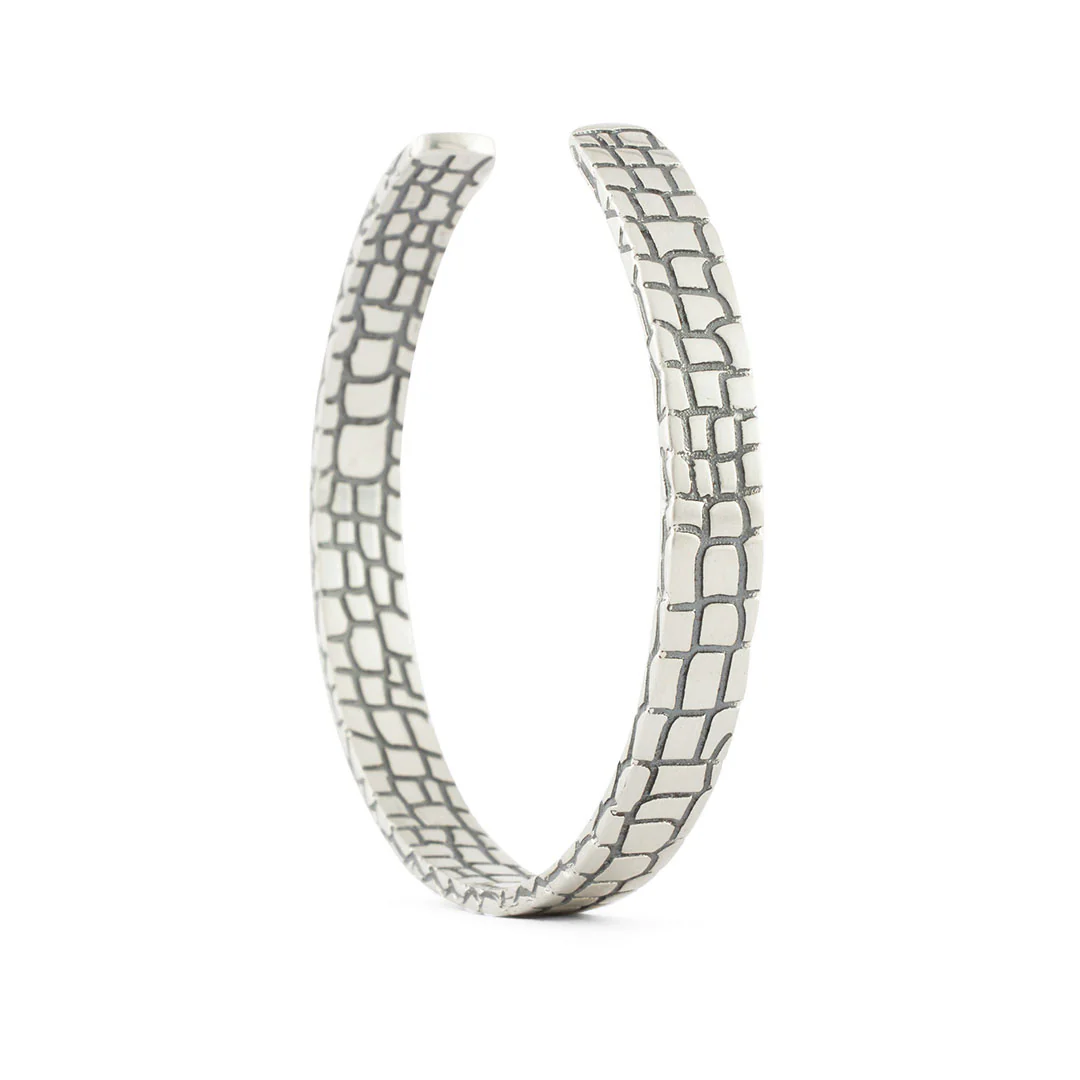 Silver Snake Skin Cuff - Image 5