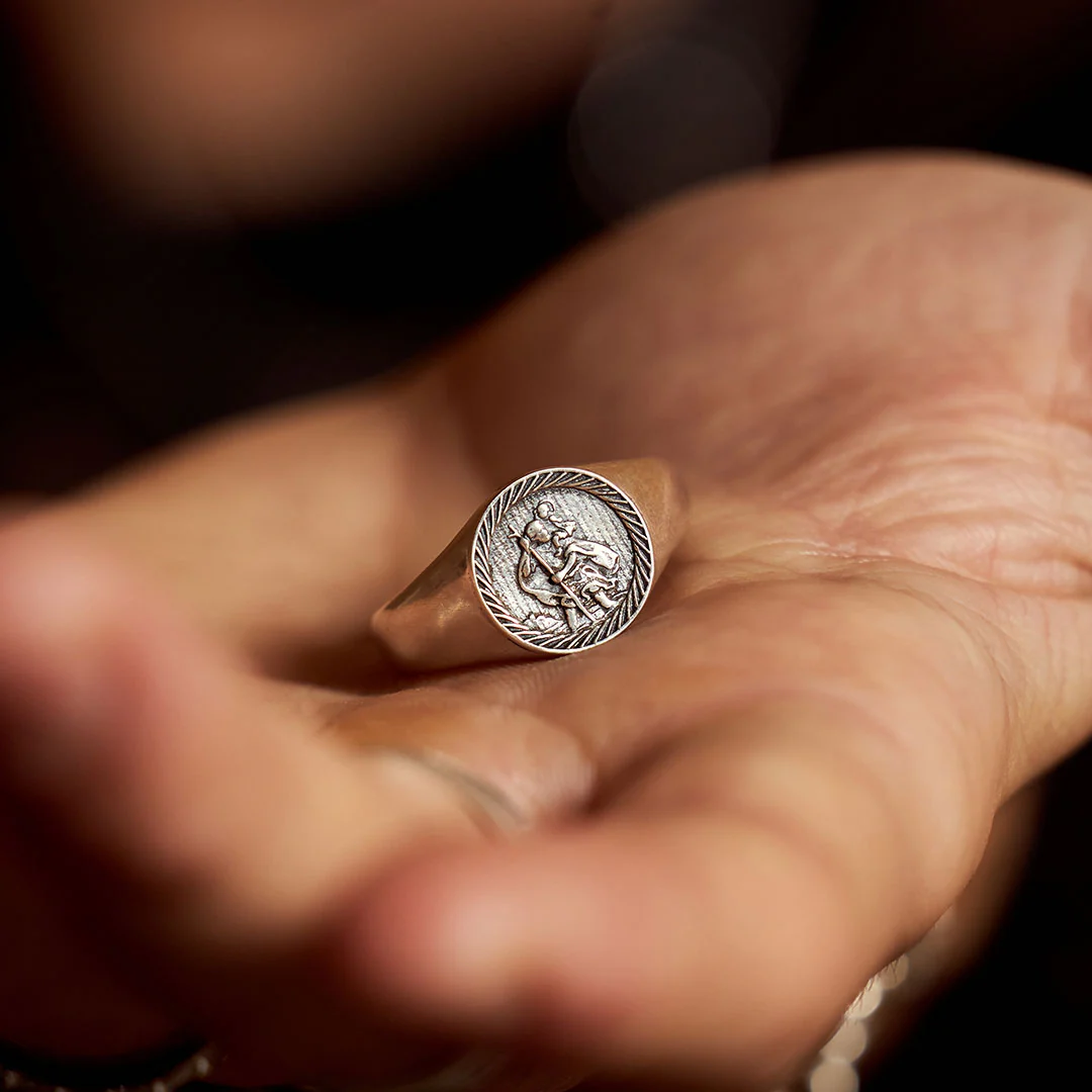 Silver St Christopher Ring - Image 8