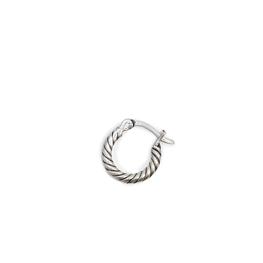 Silver Twist Hoop Earring - Image 5
