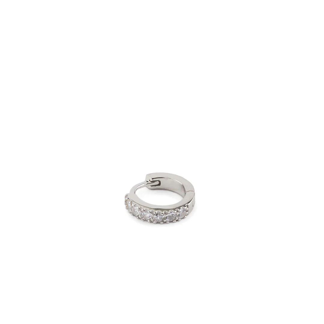Silver Zirconia Hoop Earring - Image 3